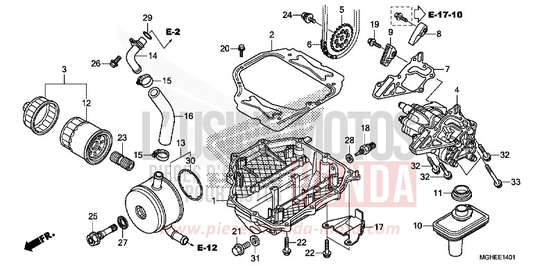 POMPE A HUILE (VFR1200XD/XDA/XDL/XDS) de VFR1200X "Crosstourer" DCT PEARL COSMIC BLACK (NHA64) 2014